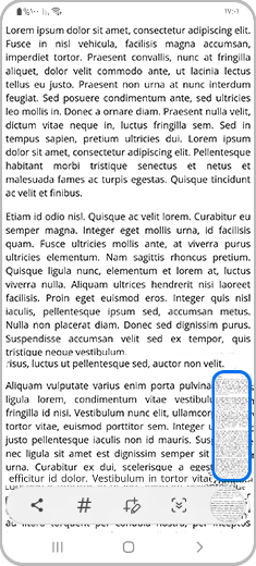 صورة لمثال من لقطات الشاشة على الجانب السفلي الأيسر من الشاشة فوق شريط أدوات الالتقاط بالتمرير.