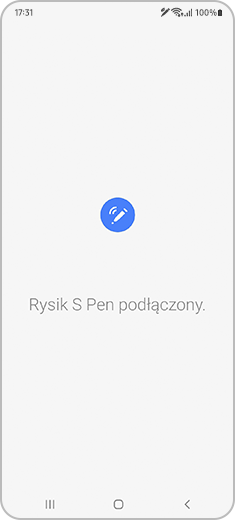 Komunikat z potwierdzeniem „Rysik S Pen podłączony.”
