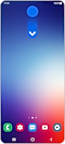 Home screen of a Galaxy S22 with a swipe down gesture at the top of the screen.