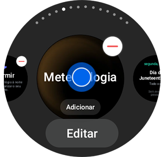 Vista de exemplo de um cartão a ser movido com um gesto de premir e manter premido ao centro.