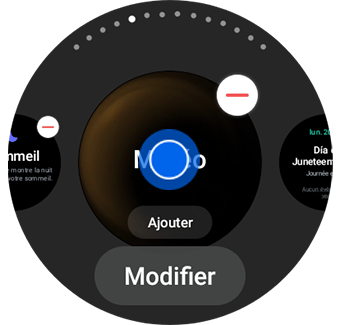 Exemple de vue d'une carte déplacée avec un geste de pression prolongée au centre.