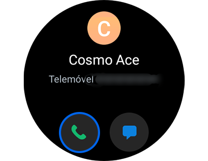 Vista do ecrã de contactos com destaque para o ícone de telefone.