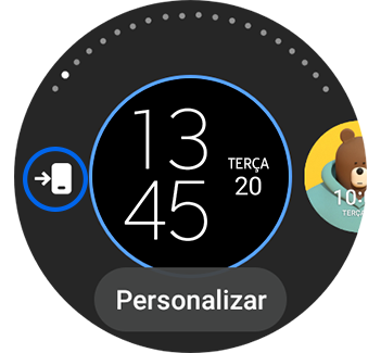 Vista do ecrã personalizar com destaque para o ícone de editar no telefone.