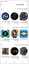صورة شاشة "Google Play" مع تمييز أحد أوجه الساعات المتاحة.
