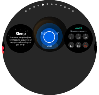 Example view of a tile being moved with a press and hold gesture in the center.