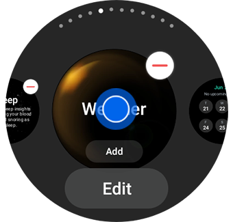 Example view of a tile being moved with a press and hold gesture in the center.