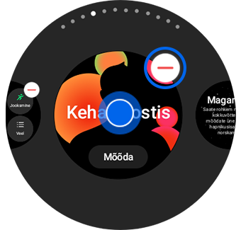 Näidisvaade eemaldatavast paanist, millel on puudutuse ja hoidmise koht keskel ning kuvatud miinusnupp.