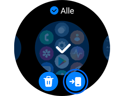 Ansicht des ausgewählten Screenshots mit hervorgehobenem Symbol zum Kopieren auf das Telefon.