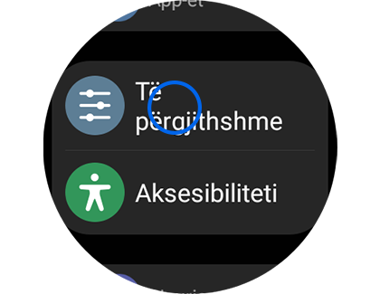 Pamja e ekranit “Cilësimet” me “Të përgjithshme” të theksuar.