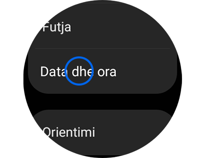 Pamja e ekranit “Të përgjithshme” me “Data dhe ora” të theksuar.