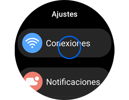 Vista de la pantalla "Ajustes" con la opción "Conexiones" resaltada.