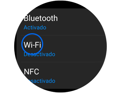 Vista de la pantalla Conexiones con la opción "Wi-Fi" resaltada.