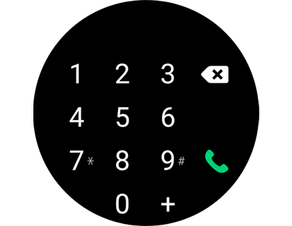 Vista de la pantalla del teclado y del icono del teléfono.