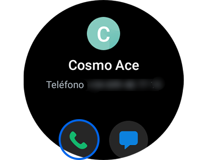Vista de la pantalla de contactos con el icono del teléfono resaltado.