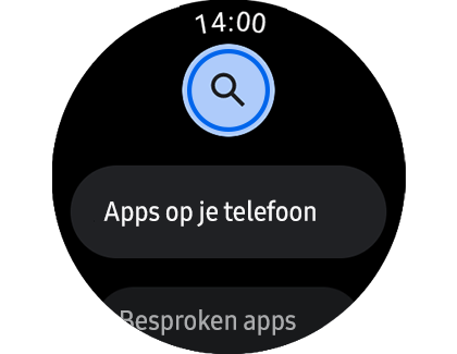 Weergave van het Play Store-scherm met de zoekfunctie gemarkeerd.