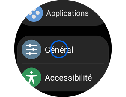 Vue de l'écran Paramètres avec « Général » en évidence.