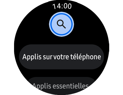 Vue de l'écran Play Store avec la fonction de recherche en évidence.