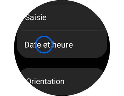 Vue de l'écran Général avec « Date et heure » en évidence.