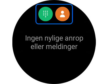 Bilde av anropsskjermbildet med Tastaturet og kontakt-ikonet uthevet.