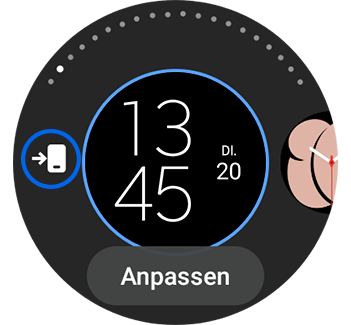Ansicht des Anpassen-Bildschirms mit hervorgehobenem Symbol „Bearbeiten am Smartphone“.