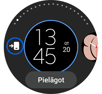Pielāgošanas ekrāna skats ar izceltu rediģēšanas tālrunī ikonu.