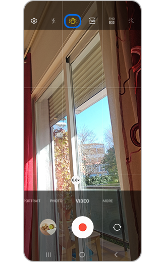 View of the SuperSteady icon highlighted.