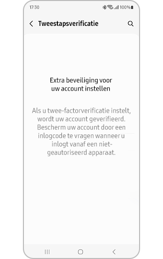 Afbeelding van tweestapsbeveiligingsinstellingen voor app of website