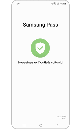 Afbeelding van het scherm wanneer de verificatie is voltooid.