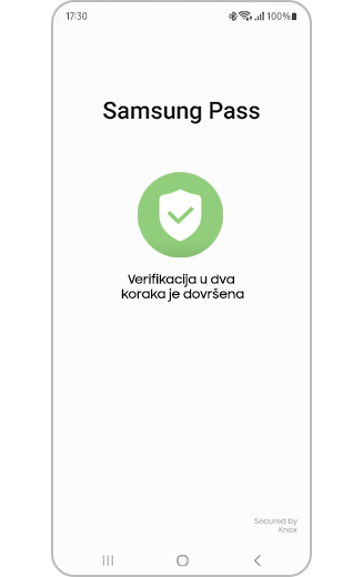 Prikaz dovršenog ekrana za verifikaciju.
