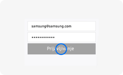 Prikaz stranice za prijavljivanje na veb-sajt preko aplikacije Samsung Pass