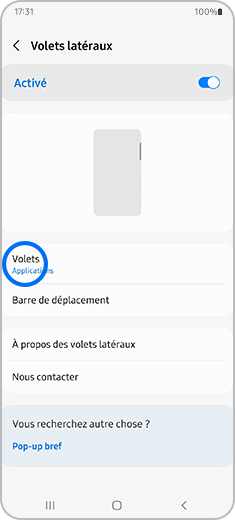 Étape 3. Cliquez sur l'option « Volets » dans la liste.
