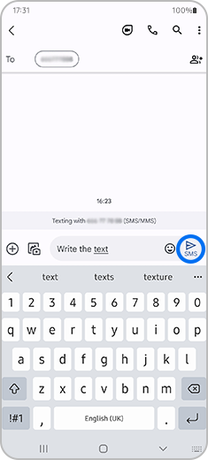 Step 3. Screen with the Send button highlighted.