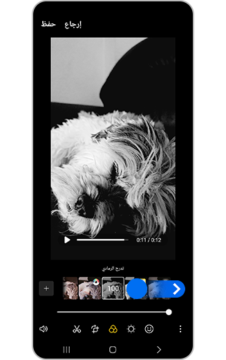 صورة الفلاتر مع مؤشر التمرير.