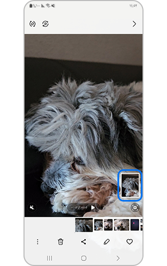 صورة فيديو تُظهر معاينة لقطة الإطار الذي تم تحديده.