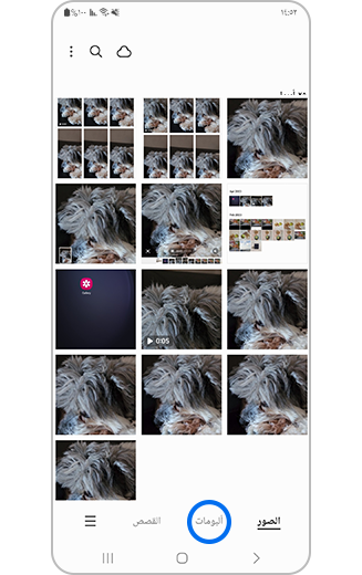 صورة تُظهر الاستوديو مع تحديد الألبومات.