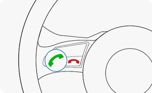 Primjer kako primiti dolazni poziv u vašem automobilu s istaknutim gumbom za odgovaranje na poziv.