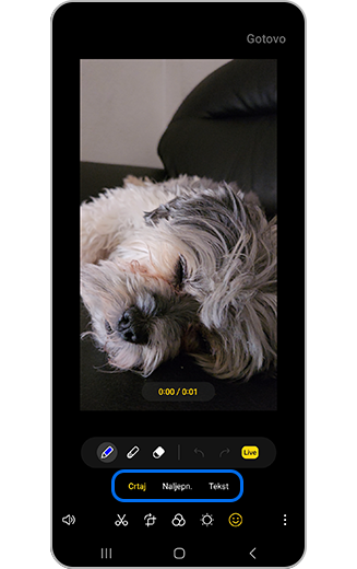 Prikaz opcija Crtaj, Naljepnice i tekst.