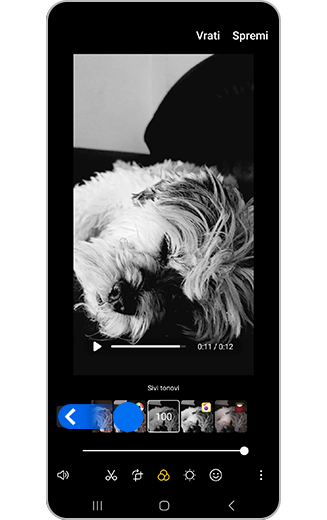 Prikaz filtara s indikatorom klizača