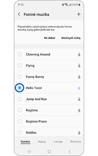 Pasirinktos muzikos paveikslėlis.
