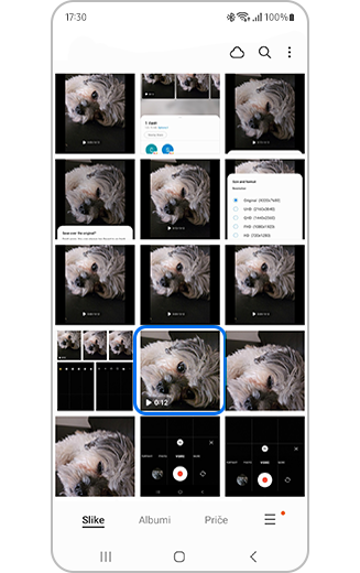 Prikaz galerije u kojoj je izabran video-zapis.