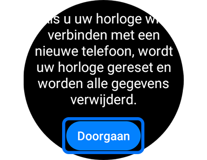 Scherm "Back-up gegevens" met de knop "Doorgaan" gemarkeerd.