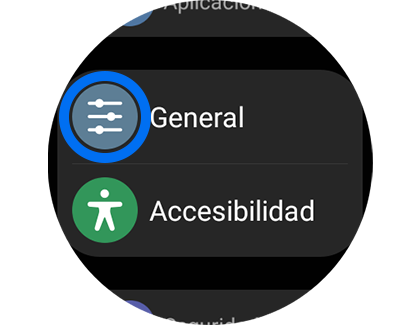 Vista del menú de Ajustes con la opción "General" resaltada.