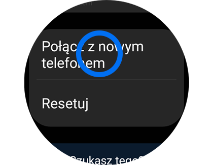 Widok ekranu Ogólne z wyróżnioną opcją „Połącz z nowym telefonem”.