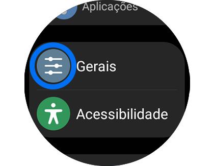 Vista do menu de Definições com a opção “Gestão geral” realçada.