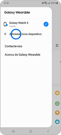 Exibição da opção "Adicionar novo dispositivo" destacada.