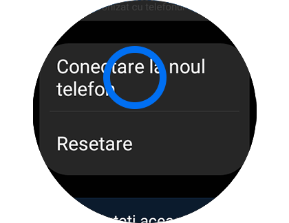 Imagine cu ecranul General cu opțiunea „Conectare la noul telefon” evidențiată.
