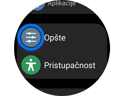Prikaz menija Podešavanja sa označenom opcijom „Opšte”.