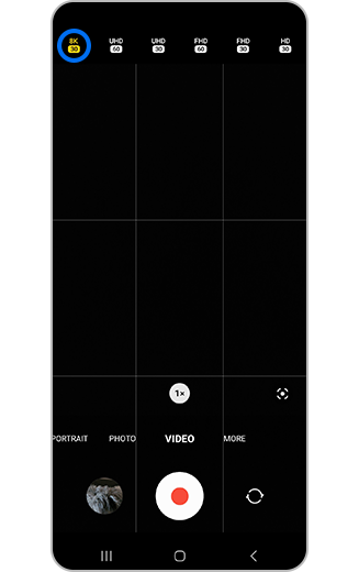 View of video recording frame rate.