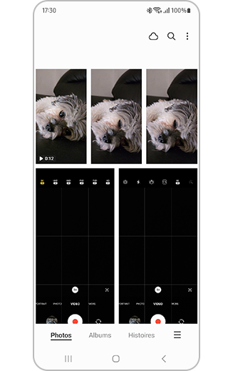Vue de la galerie avec les vidéos disponibles.