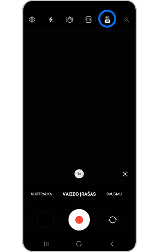 Vaizdo įrašo atvaizdas su pažymėta raiška.